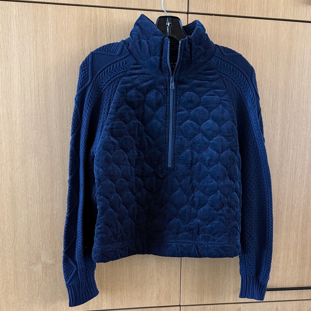 Current air Half Zip Pull Over Knit Sweater Jacket size XSMALL Navy Blue Color